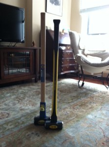 His and her sledge hammers Big Daddy sledge hammer and Little Mama sledge hammer
